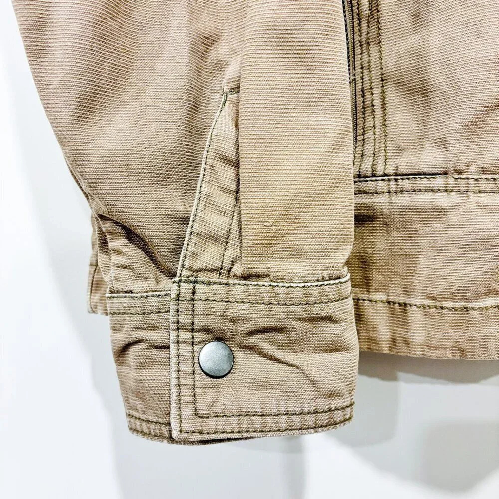 COLUMBIA Tan cotton zip jacket with pockets‎ | Outdoor casual layer | Large * - Picture 3 of 10